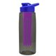 the flair - 26 oz transparent tritan(tm) bottle with drink thru lid, large infuser, and digital imprint