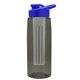 the flair - 26 oz transparent tritan(tm) bottle with drink thru lid, large infuser, and digital imprint