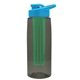 the flair - 26 oz transparent tritan(tm) bottle with drink thru lid, large infuser, and digital imprint