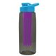 the flair - 26 oz transparent tritan(tm) bottle with drink thru lid, large infuser, and digital imprint