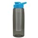 the flair - 26 oz transparent tritan(tm) bottle with drink thru lid, large infuser, and digital imprint