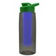the flair - 26 oz transparent tritan(tm) bottle with drink thru lid, large infuser, and digital imprint