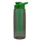 the flair - 26 oz transparent tritan(tm) bottle with drink thru lid, large infuser, and digital imprint