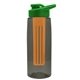 the flair - 26 oz transparent tritan(tm) bottle with drink thru lid, large infuser, and digital imprint