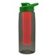 the flair - 26 oz transparent tritan(tm) bottle with drink thru lid, large infuser, and digital imprint
