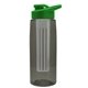 the flair - 26 oz transparent tritan(tm) bottle with drink thru lid, large infuser, and digital imprint