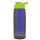 the flair - 26 oz transparent tritan(tm) bottle with drink thru lid, large infuser, and digital imprint