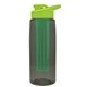 the flair - 26 oz transparent tritan(tm) bottle with drink thru lid, large infuser, and digital imprint