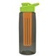 the flair - 26 oz transparent tritan(tm) bottle with drink thru lid, large infuser, and digital imprint