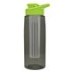 the flair - 26 oz transparent tritan(tm) bottle with drink thru lid, large infuser, and digital imprint