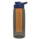 the flair - 26 oz transparent tritan(tm) bottle with drink thru lid, large infuser, and digital imprint