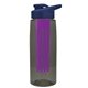 the flair - 26 oz transparent tritan(tm) bottle with drink thru lid, large infuser, and digital imprint