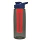 the flair - 26 oz transparent tritan(tm) bottle with drink thru lid, large infuser, and digital imprint