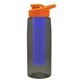 the flair - 26 oz transparent tritan(tm) bottle with drink thru lid, large infuser, and digital imprint