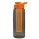 the flair - 26 oz transparent tritan(tm) bottle with drink thru lid, large infuser, and digital imprint
