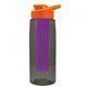 the flair - 26 oz transparent tritan(tm) bottle with drink thru lid, large infuser, and digital imprint