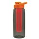 the flair - 26 oz transparent tritan(tm) bottle with drink thru lid, large infuser, and digital imprint