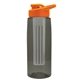the flair - 26 oz transparent tritan(tm) bottle with drink thru lid, large infuser, and digital imprint