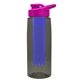 the flair - 26 oz transparent tritan(tm) bottle with drink thru lid, large infuser, and digital imprint
