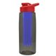 the flair - 26 oz transparent tritan(tm) bottle with drink thru lid, large infuser, and digital imprint