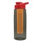 the flair - 26 oz transparent tritan(tm) bottle with drink thru lid, large infuser, and digital imprint