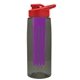 the flair - 26 oz transparent tritan(tm) bottle with drink thru lid, large infuser, and digital imprint