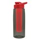 the flair - 26 oz transparent tritan(tm) bottle with drink thru lid, large infuser, and digital imprint
