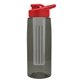 the flair - 26 oz transparent tritan(tm) bottle with drink thru lid, large infuser, and digital imprint
