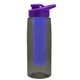 the flair - 26 oz transparent tritan(tm) bottle with drink thru lid, large infuser, and digital imprint