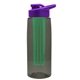 the flair - 26 oz transparent tritan(tm) bottle with drink thru lid, large infuser, and digital imprint