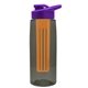 the flair - 26 oz transparent tritan(tm) bottle with drink thru lid, large infuser, and digital imprint