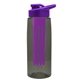 the flair - 26 oz transparent tritan(tm) bottle with drink thru lid, large infuser, and digital imprint