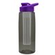 the flair - 26 oz transparent tritan(tm) bottle with drink thru lid, large infuser, and digital imprint