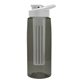 the flair - 26 oz transparent tritan(tm) bottle with drink thru lid, large infuser, and digital imprint