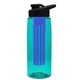 the flair - 26 oz transparent tritan(tm) bottle with drink thru lid, large infuser, and digital imprint
