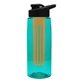 the flair - 26 oz transparent tritan(tm) bottle with drink thru lid, large infuser, and digital imprint