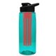 the flair - 26 oz transparent tritan(tm) bottle with drink thru lid, large infuser, and digital imprint
