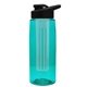 the flair - 26 oz transparent tritan(tm) bottle with drink thru lid, large infuser, and digital imprint
