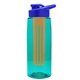 the flair - 26 oz transparent tritan(tm) bottle with drink thru lid, large infuser, and digital imprint
