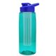 the flair - 26 oz transparent tritan(tm) bottle with drink thru lid, large infuser, and digital imprint