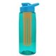 the flair - 26 oz transparent tritan(tm) bottle with drink thru lid, large infuser, and digital imprint