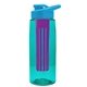 the flair - 26 oz transparent tritan(tm) bottle with drink thru lid, large infuser, and digital imprint