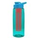 the flair - 26 oz transparent tritan(tm) bottle with drink thru lid, large infuser, and digital imprint
