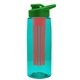 the flair - 26 oz transparent tritan(tm) bottle with drink thru lid, large infuser, and digital imprint