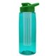the flair - 26 oz transparent tritan(tm) bottle with drink thru lid, large infuser, and digital imprint