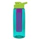 the flair - 26 oz transparent tritan(tm) bottle with drink thru lid, large infuser, and digital imprint