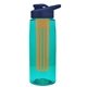 the flair - 26 oz transparent tritan(tm) bottle with drink thru lid, large infuser, and digital imprint