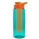 the flair - 26 oz transparent tritan(tm) bottle with drink thru lid, large infuser, and digital imprint