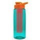 the flair - 26 oz transparent tritan(tm) bottle with drink thru lid, large infuser, and digital imprint