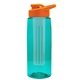 the flair - 26 oz transparent tritan(tm) bottle with drink thru lid, large infuser, and digital imprint